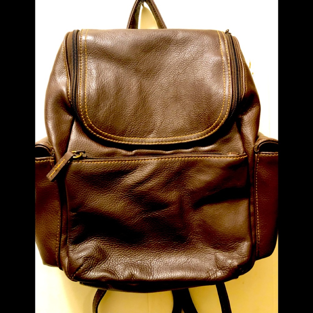 Brown Leather Backpack purse